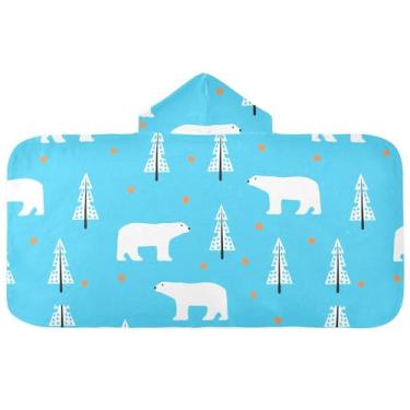 Imagem de Burbuja Toalha de banho com capuz de laço rosa para crianças, toalha de praia de pelúcia macia absorvente para chá de meninas e meninos 3-10 anos, 61 x 127 cm