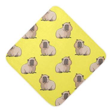 Imagem de Burbuja Linda toalha de banho de bebê Capybaras - Toalha com capuz de musselina macia e absorvente para recém-nascidos, 76 x 76 cm