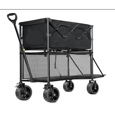 Imagem de HAIGE Carrinho esportivo dobrável de grande capacidade, carrinho dobrável resistente de 250 kg