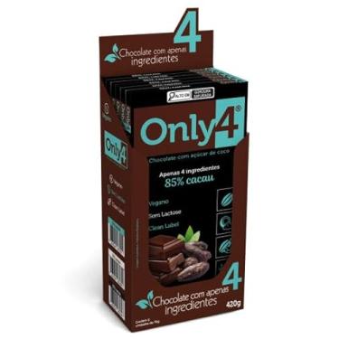 Imagem de Display 6 Chocolate Tablete Vegana 85% Cacau 70g - Only 4