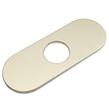 Imagem de Cionyce Placa de torneira de 15 cm, capa de escudo de aço inoxidável para pia de banheiro central, tampa de orifício de torneira de ajuste universal para modernização e atualização de pia (ouro