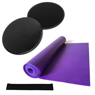 Imagem de Kit de Equipamento Yoga com 4 Peças Sliders para Core Loop Band e Cinta Látex Treinamento Abdômen Ginástica Pilates Exer