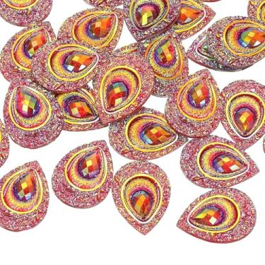 Imagem de PATIKIL Strass olho de cavalo, 18 x 25 mm, 30 peças, gota de lágrima, costurar em strass, olho de pavão, reta, água, resina, pedras para decoração faça você mesmo, roupas, sapatos, bolsas, vestido