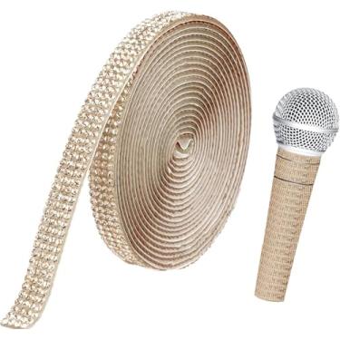 Imagem de Fita adesiva de strass para microfone: engrenagem brilhante para decoração de palco; fácil aplicação, durável, ideal para shows de eventos de karaokê (cor 2)