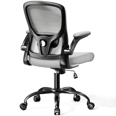 Imagem de Cadeira de escritório de malha ergonômica, cadeira de sala de aula, cadeira de mesa com encosto alto, cadeira giratória para computador com apoios de braços 2D ajustáveis para cima e para baixo,