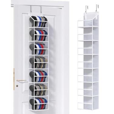 Imagem de ALLTIDYUP Organizador de despensa para pendurar sobre a porta, 7 prateleiras, bolsos de plástico transparente para bonés de beisebol, armazenamento de grande capacidade para armário, quarto, banheiro,