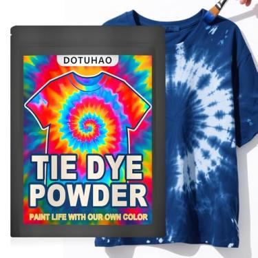 Imagem de DOTUHAO Pó tie dye, corante de tecido azul escuro, corantes para roupas, corantes criativos para roupas, perfeitos para artes e artesanato, arte em tecido DIY (azul escuro, 113 g)