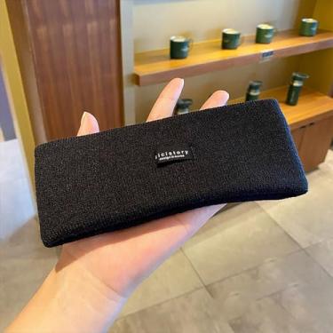 Imagem de Fitas de cabelo esportivas modernas para mulheres, elásticas, elásticas, corridas, fitness, ioga, acessórios de cabelo para maquiagem (preto)