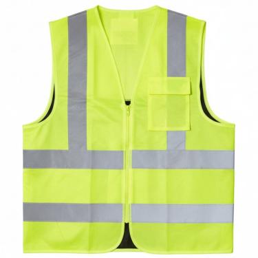 Imagem de Colete de Segurança Refletivo Fluorescente Com 1 Bolso e Zíper Blusão Liso Brascamp