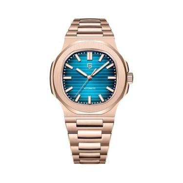 Imagem de Relógio Mecânico Retro Masculino Em Aço Inoxidável Com Safira AR Autom