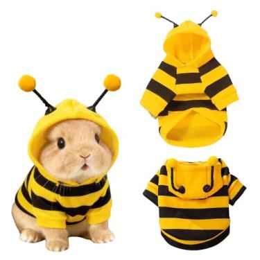 Imagem de Fantasia de coelho engraçada de abelha quente suéter de inverno fofo pulôver camiseta de gatinho respirável coelho roupa de lazer colete adorável roupas de coelho jaqueta para pequenos animais