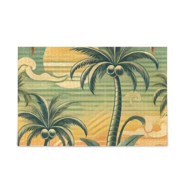 Imagem de Quebra-cabeça de coqueiro verde amarelo de 500 peças, quebra-cabeças complexos de papel e madeira para adultos com bolsa de armazenamento