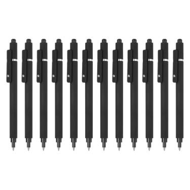 Imagem de PATIKIL 12 canetas de gel retráteis, tinta preta de 0,5 mm, ponta fina, escrita suave, linda caneta estética de secagem rápida para escritório, casa, diário, anotações, suprimentos, preta