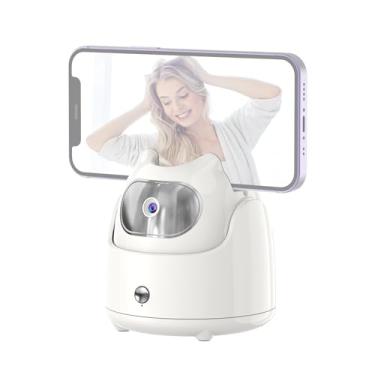 Imagem de Estabilizador de Selfie Desktop com Rastreamento Facial Automático IA para Celular Robô Cameraman Rotação 360 Sem APP Necessário Vlog Transmissão ao Vivo Gravação Vídeo