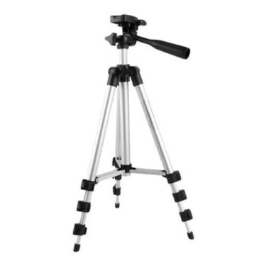 Imagem de Tripé Portátil Universal Para Celular e Câmera – Altura Ajustável 35–110cm | Cabeça 360° | Em Alumínio com Estabilizador de Imagem