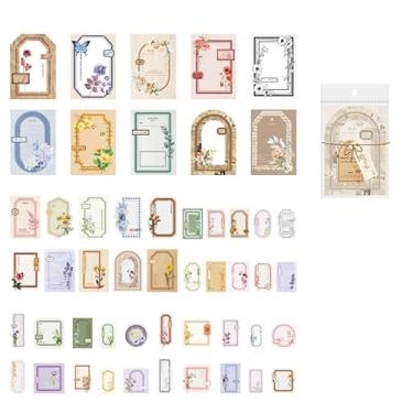 Imagem de 100 folhas de papel decorativo estilo vintage com bilhete borboleta botânica impressão de etiqueta de texto planejador diário colagem artesanato