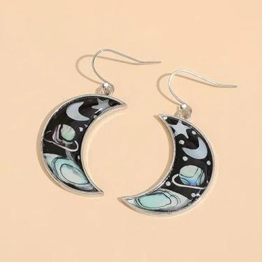 Imagem de 1 par de brincos de lua retrô para uso diário, joias simples e adoráveis, presentes para mulheres, aniversário para ela, acessórios de moda