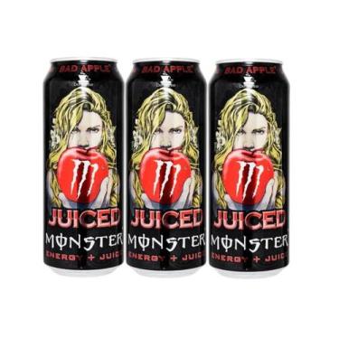 Imagem de Energético Monster Bad Apple 500Ml Importado Kit com 3