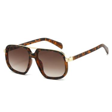 Imagem de Óculos de Sol UV400 - Cor Jelly, Ponte Dupla, Lentes Degradê, Para Homens e Mulheres, Esportes ao Ar Livre, Corrida, Ciclismo, Estampa de Leopardo