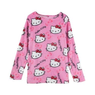 Imagem de Camisola De Inverno Feminina Hello Kitty Em Pelúcia, Pijama Kawaii, Ro