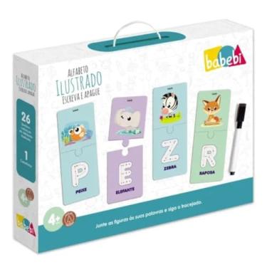 Imagem de Alfabeto Ilustrado Escreva E Apague, Babebi, Multicor