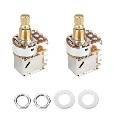 Imagem de Banworks Potenciômetros de violão B250K imperial de 3/20.3 cm com rosca de 18 estrias de eixo curto dividido (comprimento de 15 mm) Potenciômetros lineares cônicos para Fender Strat/Tele Gibson Les