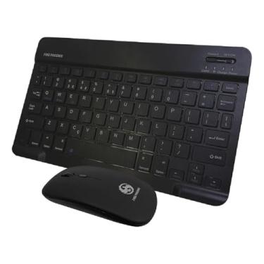 Imagem de Kit Teclado e Mouse Bluetooth Sem Fio Recarregável BK-8088, para Tablet e Notebook, com USB de Carga (Preto)