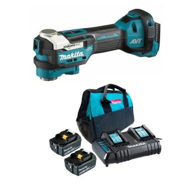 Imagem de Multicortadora a bateria 18v Dtm52z Makita encaixe Starlock + 2 bateri