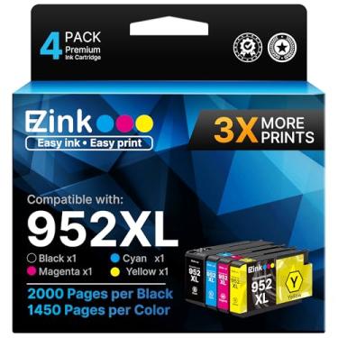 Imagem de E-Z Ink Cartucho de tinta para impressora Pro 8720, pacote com 4, compatível com 952