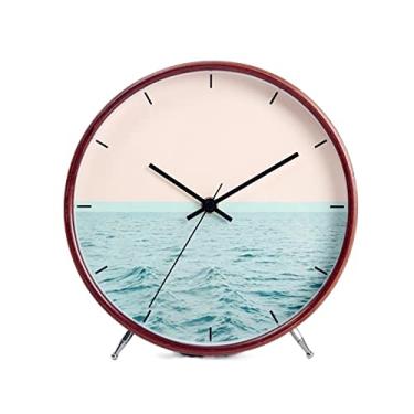Imagem de pcagfaajmh Relógio de manto simples ornamento relógio de mesa relógio de mesa relógio sala de estar quarto decoração grande mudo relógio de mesa relógio de mesa relógio vintage cornija (cor: 03