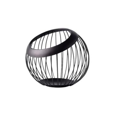 Imagem de Suporte de frutas para armazenamento de ferro, cesta de drenagem para ovos, vegetais, lanches, doces, frutas, suporte para tigela de frutas (preto)