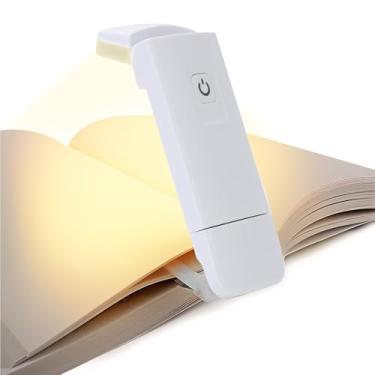 Imagem de Luz de Leitura para Livro,​Luminária de Leitura com Clipe e Braço Flexível USB Recarregável - Brilho & Cor Ajustáveis, Luz Ampla Cuidados com os Olhos, Ideal para Leitura na Cama e à Noite