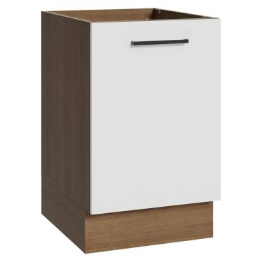 Imagem de Balcão de Cozinha 50cm 1 Porta (Sem Tampo) Rustic/Branco Agata Madesa