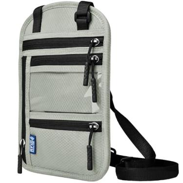 Imagem de vastsky Carteira de pescoço de viagem com bloqueio de RFID – Suporte oculto para passaporte e bolsa antifurto para dinheiro para homens e mulheres, organizador de viagem oculto leve com alça ajustável