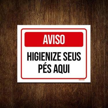 Imagem de Kit 3 Placas Aviso Higiene Seus Pés Aqui
