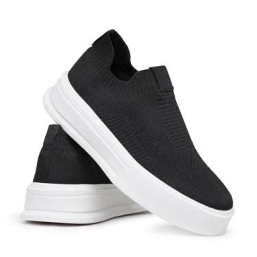 Imagem de Tênis Masculino Knit Casual Slip On Leve Confortavel Premium (Preto, BR, Adulto, Numérico, 38)