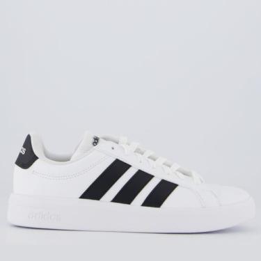 Imagem de Tênis Adidas Grand Court 3.0 Juvenil Branco e Preto, 36