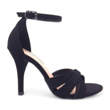 Imagem de Sandália Salto Alto Com Tiras Cruzadas Fecho Em Fivela-Feminino