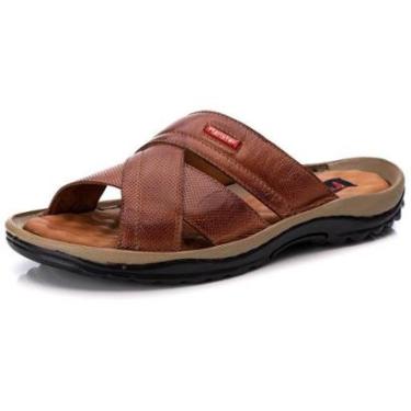 Imagem de Sandália Masculina Couro Tira Larga Dia a Dia Conforto-Masculino