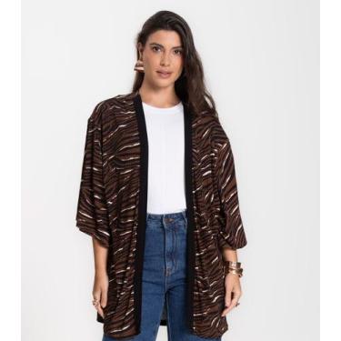 Imagem de Kimono Feminino Infinita Cor Chocolate, G, Chocolate