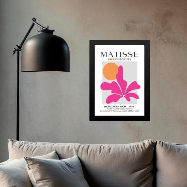 Imagem de Quadro Decorativo Matisse - Flor Rosa 45X34Cm - Com Vidro