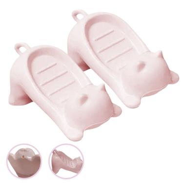 Imagem de Saboneteira Gatinho Kit 2 Uni Porta Sabonete Gato Banheiro Lavabo Bancada Mesa Pia Box Divertido Decoracao Drenagem