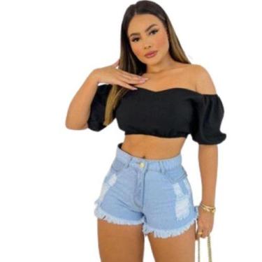 Imagem de Short Jeans Azul Claro Destroyed: Tendência Rasgada - Vibe Jeans, 44