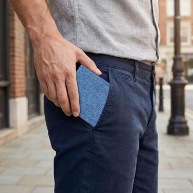 Imagem de Carteira Masculina Fina de Lona Porta Cartões Moeda Leve Confortável D