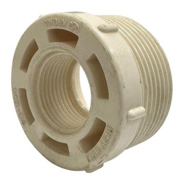 Imagem de Conexão Bucha de Redução PVC Branco 1.1/2" X 3/4" Rosca/Rosca - Krona