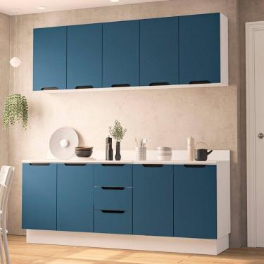 Imagem de Cozinha Modulada 4 Pecas com Tampo e Rodape Maeena Politorno