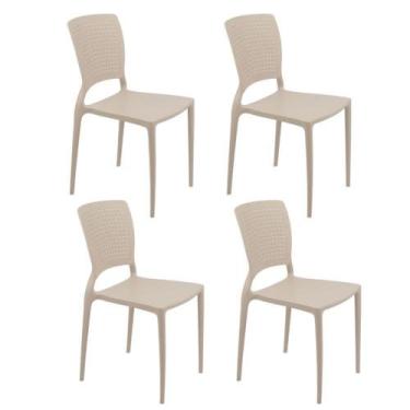 Imagem de Kit 4 Cadeiras Tramontina Safira Em Polipropileno E Fibra De Vidro Are