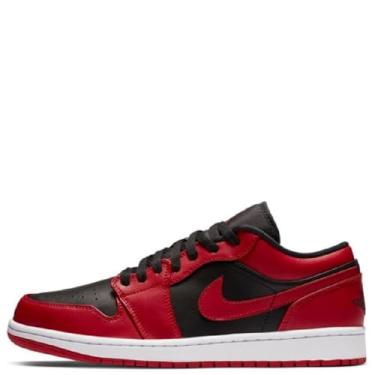 Imagem de Nike Tênis masculino Air Jordan 1 Low, Ginásio vermelho, preto e branco, 41