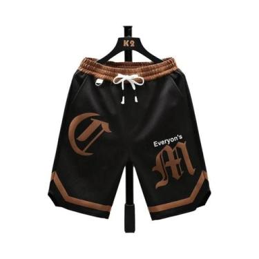 Imagem de Shorts Masculinos De Verão Para Corrida, Esportivos Casuais Com Estamp