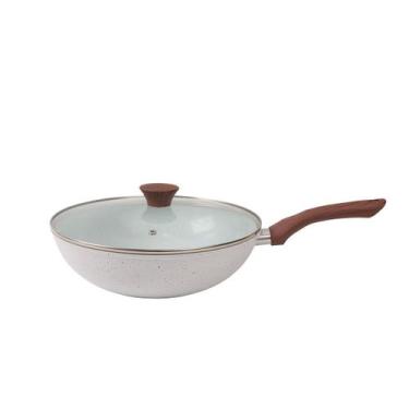 Imagem de Frigideira Wok LECCE 28cm Inducao Ceramico com Tampa Vidro - VH6003W, 